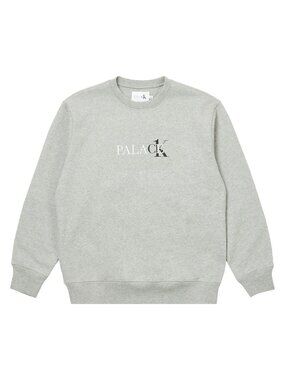 Palace X Calvin Klein Crewneck Sweater Light Grey Heather size S NWT